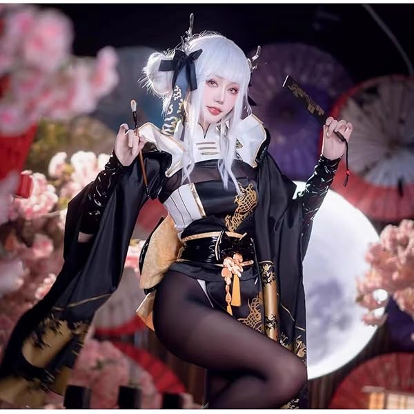 Amazon.co.jp: [エルフ森林] ブラン 着物 和服 コスプレ 衣装+ウィッグ